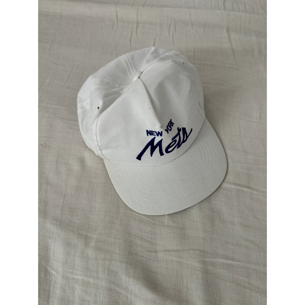 Vintage Sports Specialties New York Mets Snapback Hat White Script Logo MLB Cap